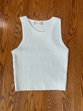 Altar'd State White Ribbed Tank Top